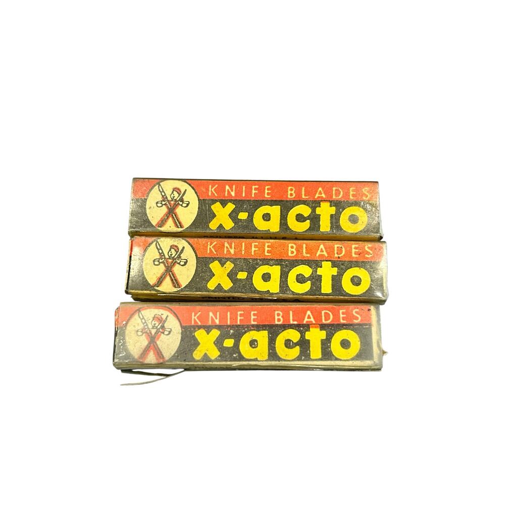 Vintage Mid-Century X-ACTO Knife Blade Refills - 3 Box Set (No. 11, 16, 22)
